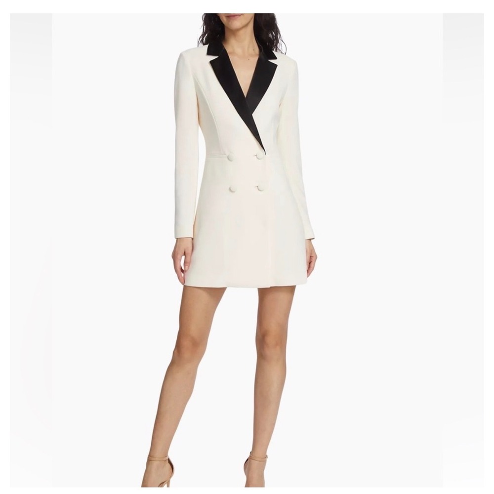 Alice + Olivia Kryie Tuxedo Blazer Dress NEW Black Size 8 Designer Party Holiday